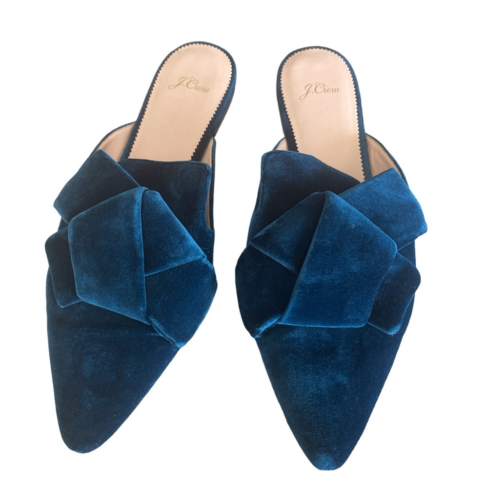 J CREW Marina Slider Velvet Blue Bow
Mules Flats size 11